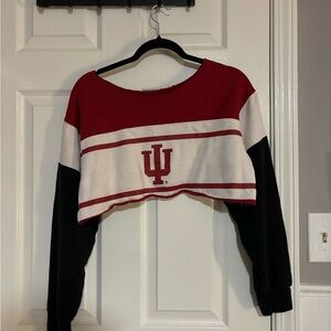 IU double sided cropped off the shoulders top